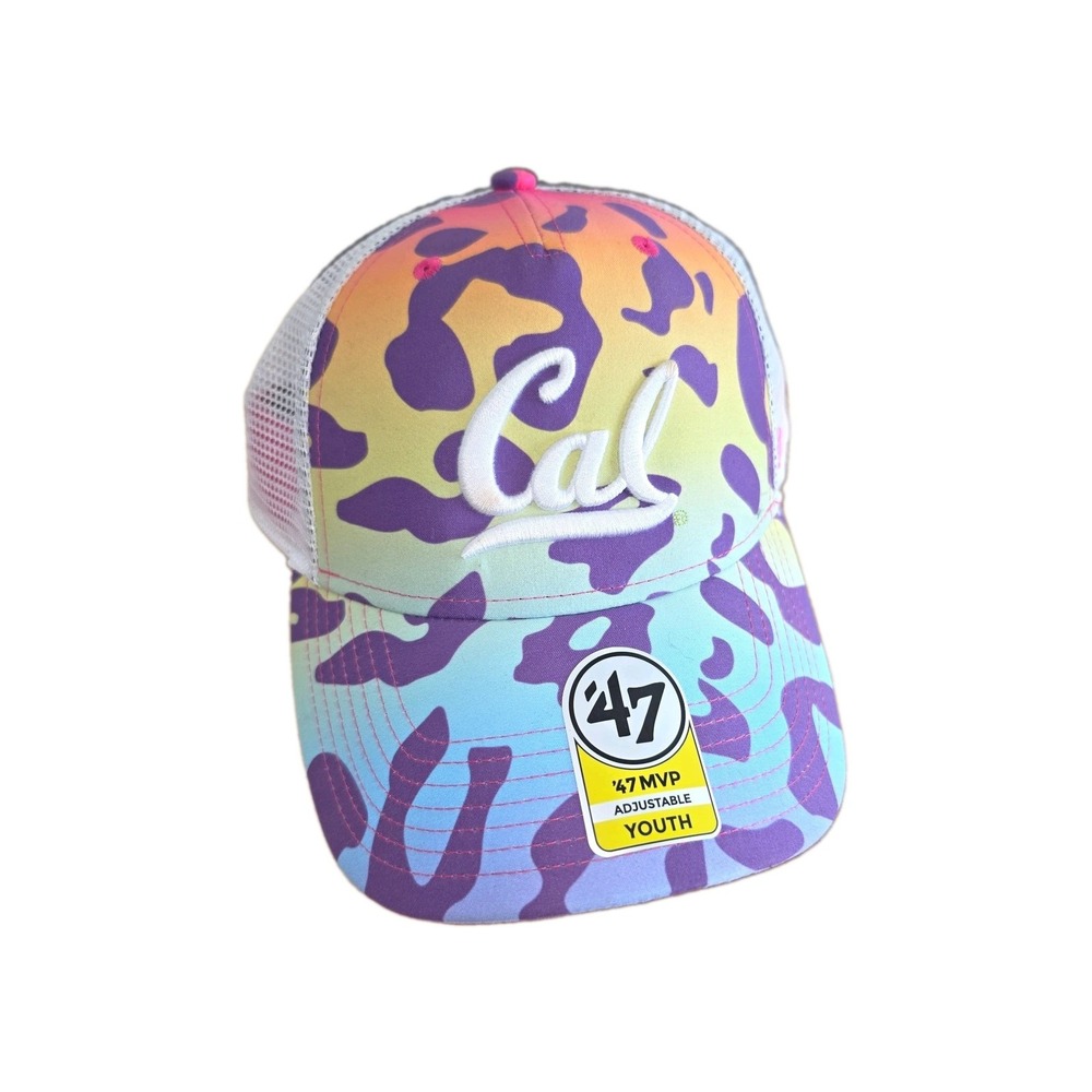 '47 Youth Cal Berkeley Golden Bears Trucker Hat Mesh Back Camo Snapback Adj